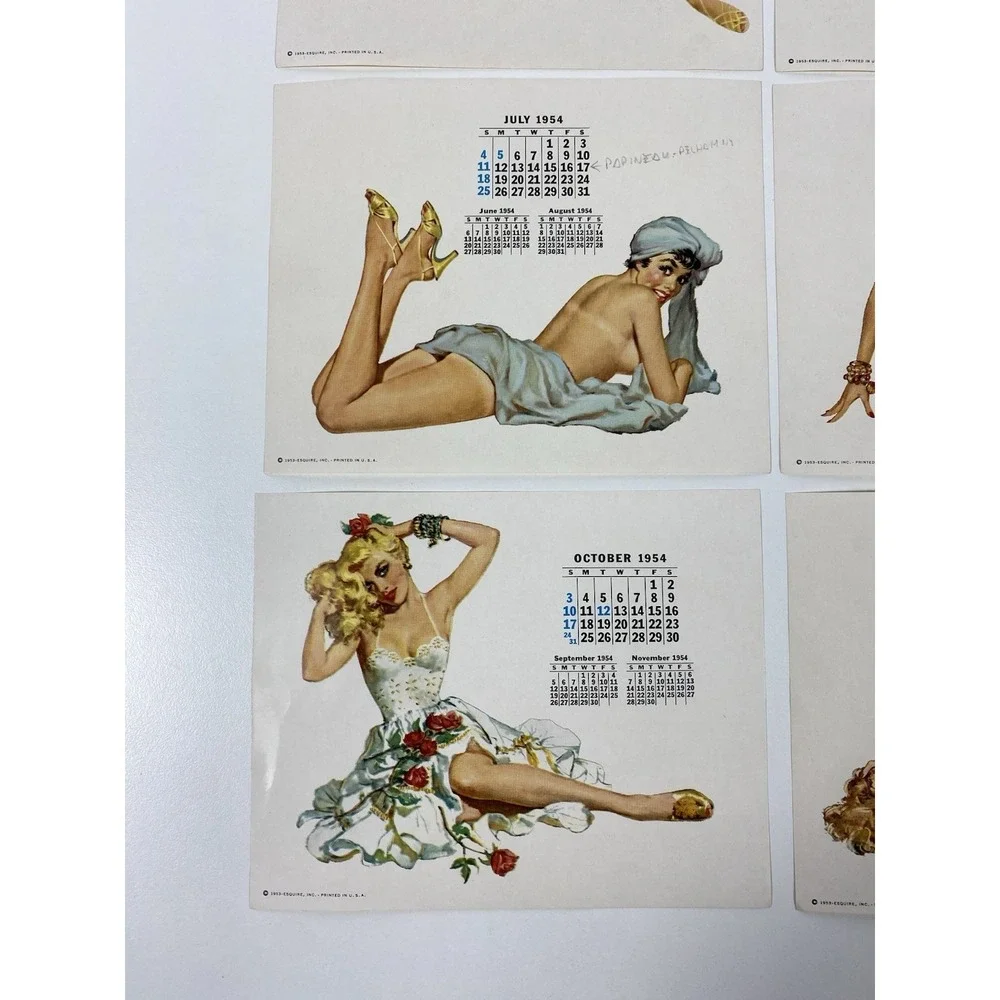 1954 Esquire Magazine Desktop Pinup Calendar Holder ~ 12 Months